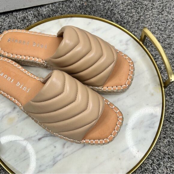 Sz 9M Gianni Bini Evert Leather Flatform Sandals NWOT $79 MSRP - Picture 4 of 11